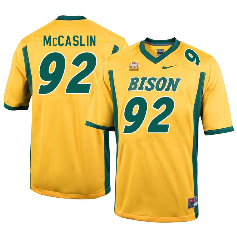 Men #92 Kelton McCaslin North Dakota State Bison College Football Jerseys Sale-Yellow - Click Image to Close